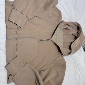 Lululemon half zip scuba in tan